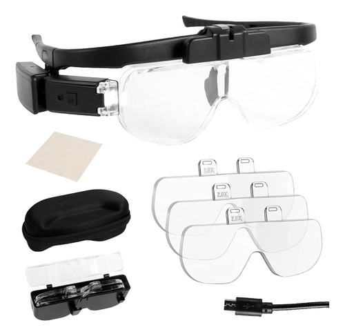 Lentes Lupa Luz Led Para Extensión De Pestañas,microblading