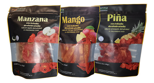 Botana Deshidratada Enchilada Manzana 65g Saludable Horneada