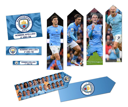 Kit Escolar Manchester City Etiquetas Editables