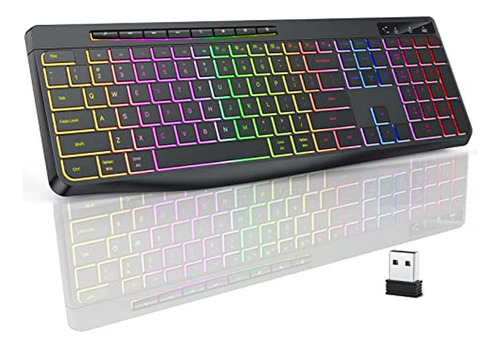 Tecurs Teclado Inalámbrico Para Juegos Con Retroiluminación