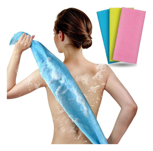 Triko 3 Toallas Exfoliantes Corporales 90x30 Cm Ducha Color Multicolor