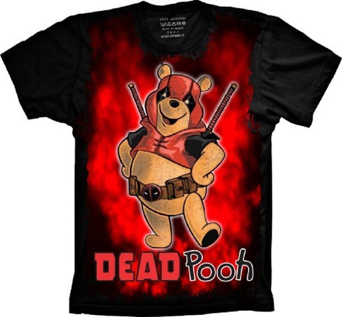 Camisa, Camiseta Super Herói Dead Pooh Exclusiva Divertida