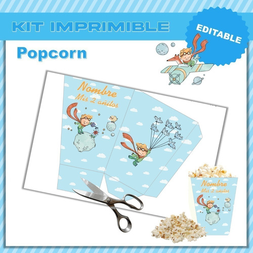 Kit Imprimible Box Popcorn Grande Pochoclera El Principito