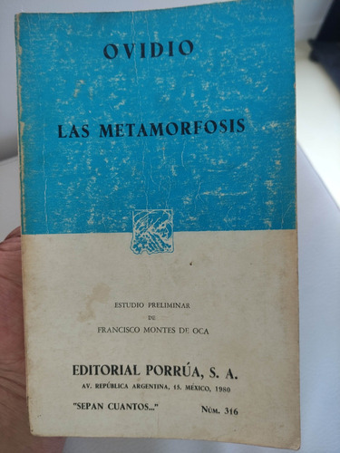 Las Metamorfosis - Ovidio - Porrúa - Libro Original 