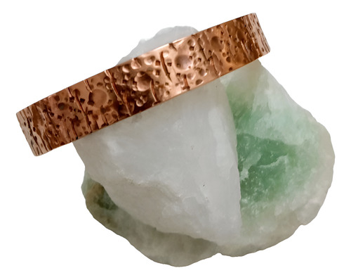 Pulsera Ajustable De Cobre Puro Con Acabado Rústico Cobre 4 Cm 14 Cm