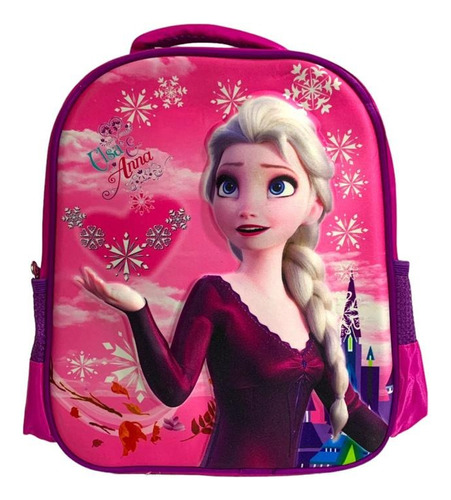 Mochila Frozen Elsa Y Ana Tamaño Jardin Preescolar Licencia