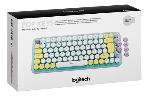 Teclado Logitech Pop Keys Multi-device Wireless Lila Green