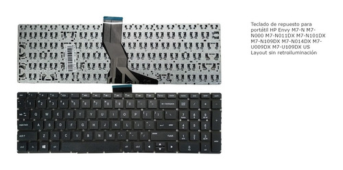 Teclado Hp Envy 17-r000 17 -n151nr M7-n000 M7 N109dx Us Uk