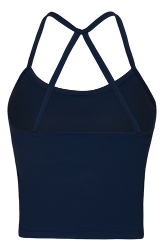 Top Deportivo Mujer Espalda Cruzada Crop Azul