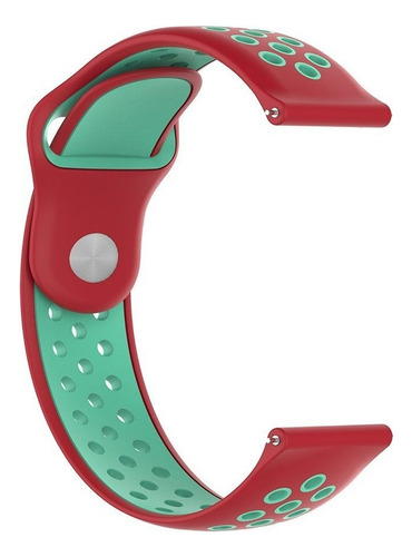 Correa Transpirable Para Reloj Colmi P28plus + Mica Rojo Y Agua 2 Cm