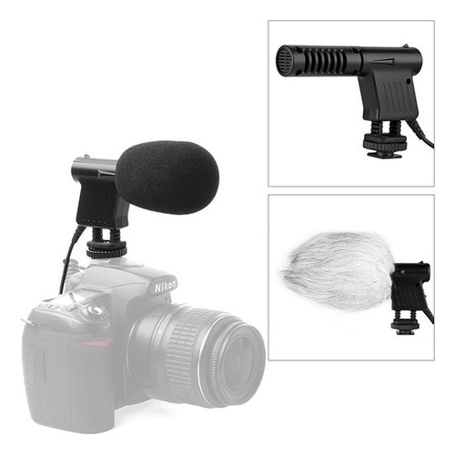 Microfone Shotgun Boya By-vm01 Unidirecional Para Câmeras Dslr E Filmadoras Boya Cor Preto