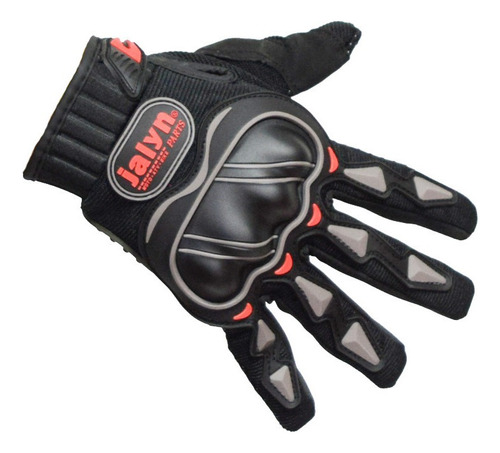 Guantes Para Moto Con Nudillos Color Negro Talla G