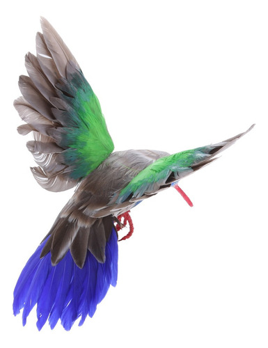 Figura Decorativa De Jardín Con Plumas De Colibrí Artificial