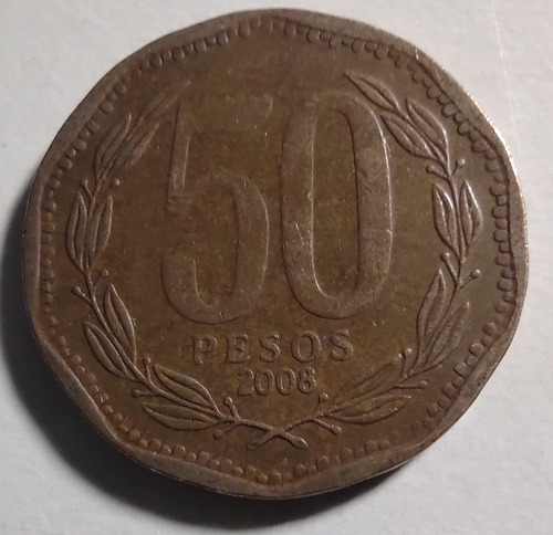 Moneda 50 Pesos Chiie 2008