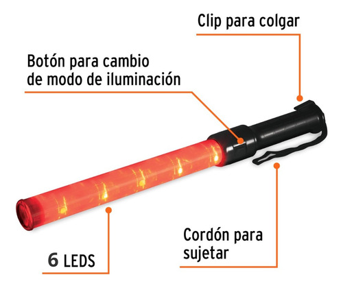 Bastón Luminoso Led Precaución Ruta Recargable Rojo verde Kushiro DBLI-0003