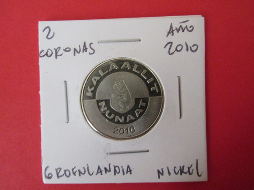 Moneda Groenlandia 2 Coronas Colonia Danesa Año 2010 Escasa