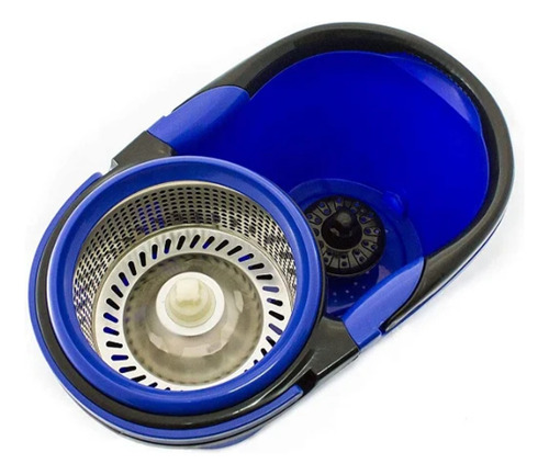 Balde Perfect Mop Pro Giratório 360° Limpeza Geral Esfregão Cor Azul