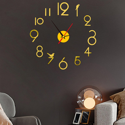 2 Reloj De Pared Diy Silencioso Con Números Pegatina Reloj