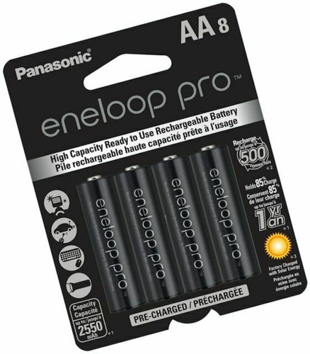 Pila recargable AA Panasonic Eneloop Pro BK-3HCCA Cilíndrica - pack de 8 unidades