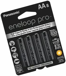 Pila recargable AA Panasonic Eneloop Pro BK-3HCCA Cilíndrica - pack de 8 unidades