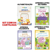 Comprar Kit Apoio Escolar Com 4 Cartilhas: Alfabetização, Aprenda Letra De Forma, Aprenda Caligrafia E Aprenda Letra Cursiva