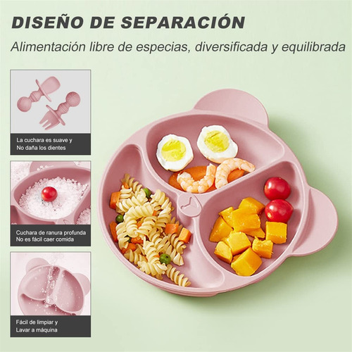 6 Piezas Vajilla De Silicona Seguridad, Plato De Silicona