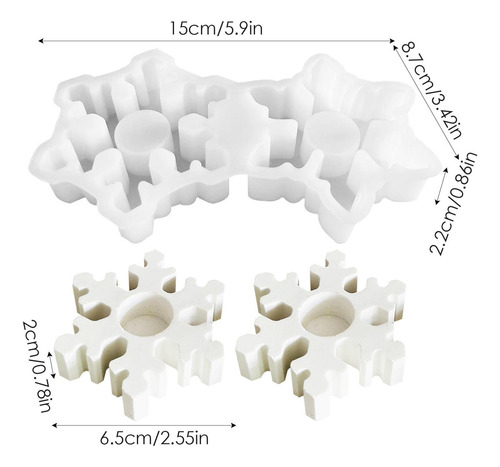 Molde De Suporte De Vela De Floco De Neve De Silicone Para C