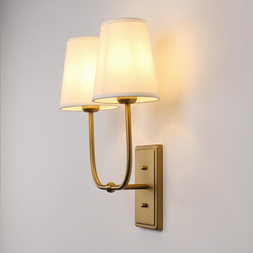 Apliques De Pared Vintage De 2 Luces Con Embudo De Tela De L