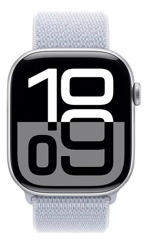 Apple Watch Series 10 Gps 46mm De Aluminio Color Plata Plata Correa Loop Deportiva Azul Nube Plateado