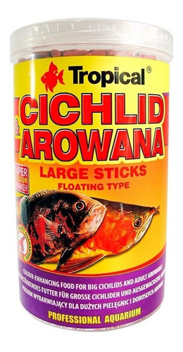 Tropical Ração Cichlid&arowana Large Sticks 75g 250ml