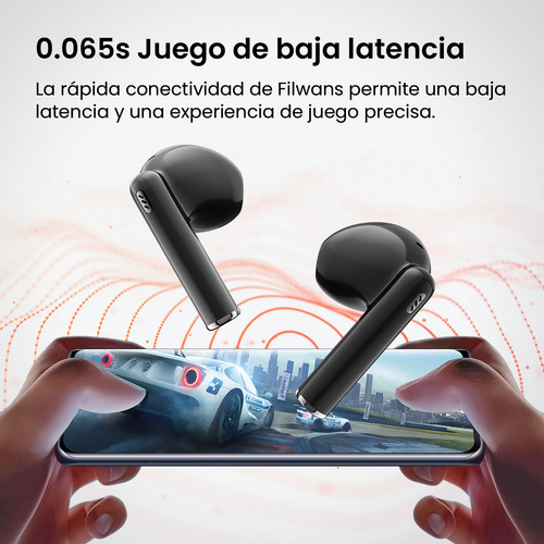 Audifonos Manos Libres Filwans TWS Gt Zero Enc Gamer Auriculares Inalámbricos Bluetooth 5.4 Microfono Color Negro