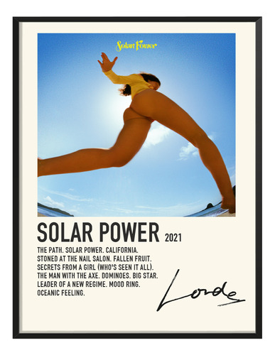 Poster Lorde Album Music Tracklist Exitos Solarpower 80x60