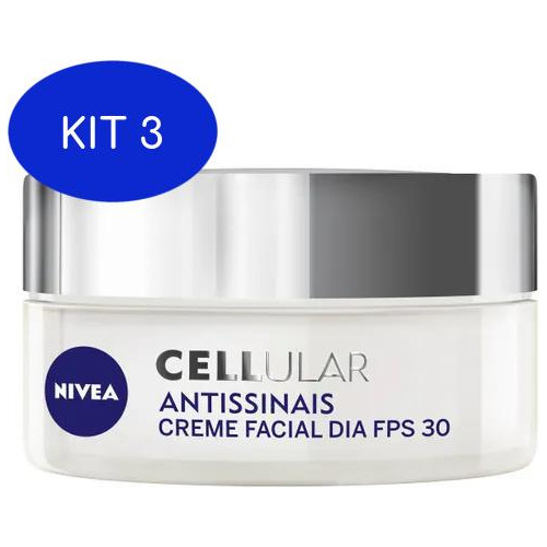 Kit 3 Creme Facial Nivea Cellular Antissinais Dia Fps 30 52g