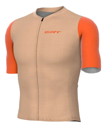 Camisa Ert Euro Carbon Berilo Fit Bege Laranja Ciclismo