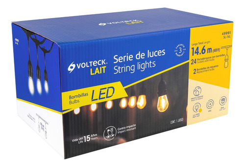 Serie De 24 Luces Led Exterior 24 W 14.6 M Volteck 49991