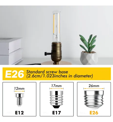Grensk Bombillas Tubulares Led E26 Regulables De 40 Vatios,