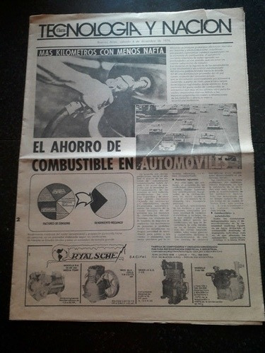 Diario Clarín Tecnología 4/12 1976 Ahorro Combustible Autos 