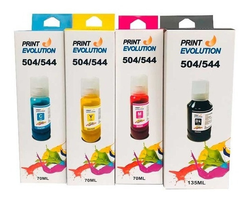 Kit Tinta Tintas 504 / 544  L3150 L1110  L3110 L5190 L6191