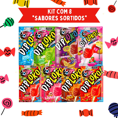 Kit Pirulito Com Pó Que Explode Na Boca 8 Sabores Nostalgia