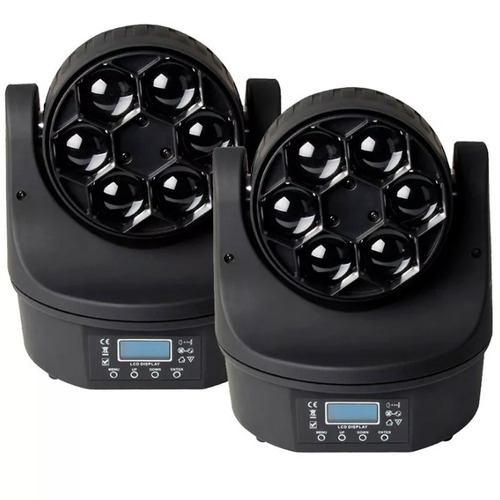 Kit 2 Moving Bee Eye 6 Leds Osram De 15w Rgbw Somos Loja