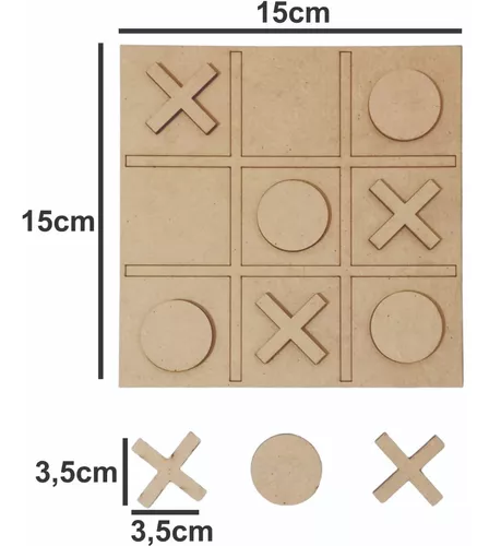 Kit 10 Jogos Da Velha Mdf Decoração Aplique Corte Laser 15cm