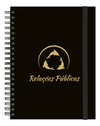 Caderno Universitário Plus Profissões Preto Gold 200 Folhas Cor Relações Públicas