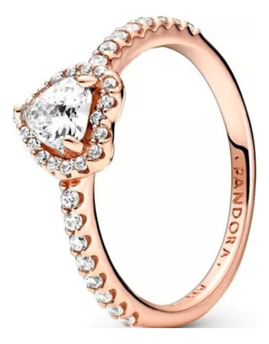 Aruoy Anillo Pandora Corazón Elevado Brillante Rosa + Kit D