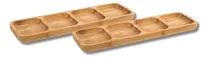 Comprar Kit X 2 Tablas Copetin Rectangular 4 Cavidades Madera Bambu