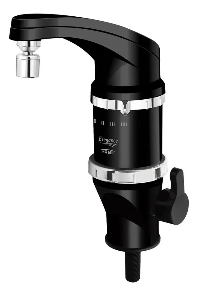 Torneira Elétrica Bancada Fame Elegance 4t Preto 5400w Acabamento Cromado