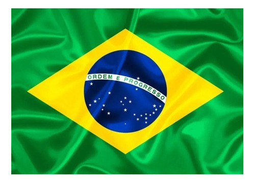 Bandeira Do Brasil Cetim 50x70 Cm Pequena