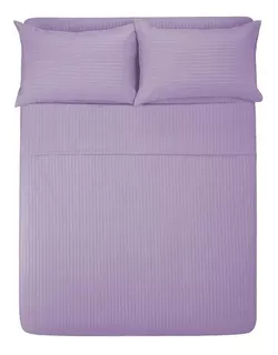 Juego de sábanas Melocotton 1800 Micro Grabada color lila con diseño color hilos 1800 para colchón de 200cm x 140cm x 25cm