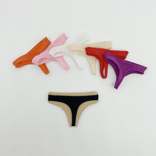 6 Lencería Breve Para Mujer A Escala 1:6 Cosida Negro