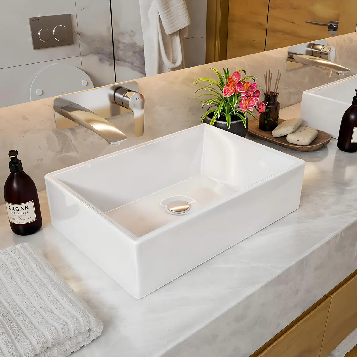 Cuba de Sobrepor Retangular Safira Movelove 27x39x9cm para Banheiro, Pia e Lavabo – Design Moderno