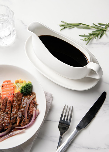 Salsa Y Bandeja Fina De Porcelana 400ml De Salsa Y Aderezo D